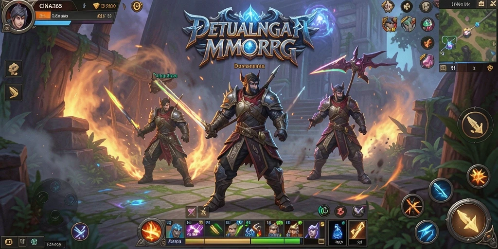 Screenshot CINA365 menampilkan aksi seru dalam dunia MMORPG.