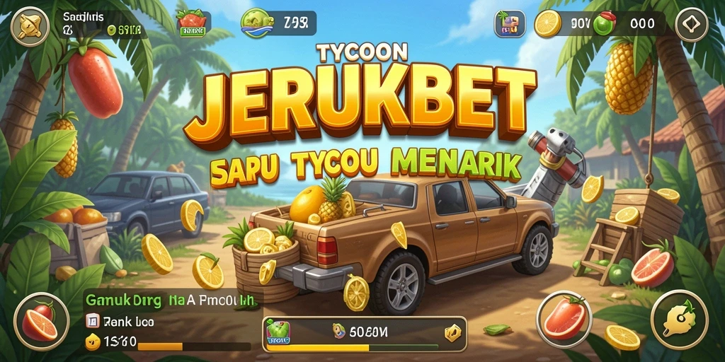 Tampilan layar utama JERUKBET menampilkan kebun jeruk yang luas dengan tanaman subur.