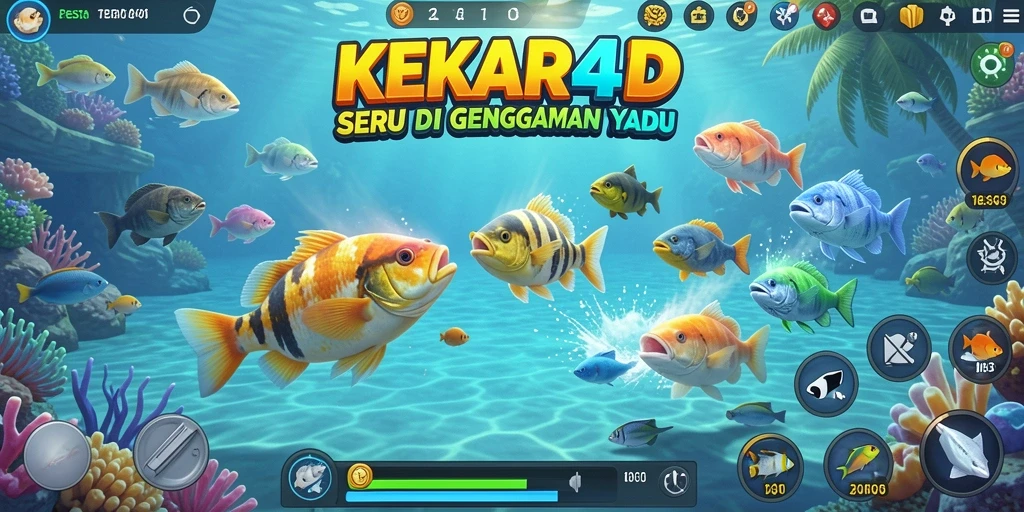 Screenshot gameplay KEKAR4D dengan aksi menembak ikan yang seru.