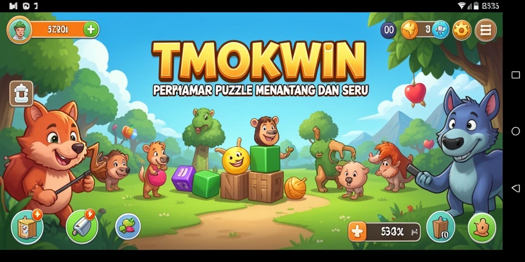 Tangkapan layar utama TMOKWIN menampilkan gameplay Puzzle yang seru.