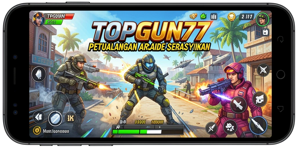 Tampilan gameplay seru di dalam <strong>TOPGUN77</strong> yang penuh aksi.